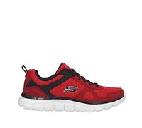 Skechers Baskets Basses Track Scloric pour Homme, Rouge/Noir, 45 EU
