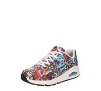 SKECHERS Baskets basses 'Uno' bleu / jaune / rose / rouge, Taille 37