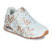 Skechers Chaussures Femme Uno Metallic Love – Durabuck blanc/multi, coeurs métallisés – 40 EU