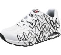 SKECHERS Baskets basses 'Uno - Spread The Love' gris / noir / blanc, Taille 36