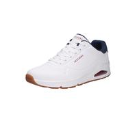 Skechers Baskets Uno Stand on Air pour garçon, Bordure en Daim Blanc Durabuck Bleu Marine et Rouge, 42 EU