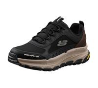 Skechers D'lux Trekker Baskets pour Homme, Maille en Cuir Noir synthétique avec Bordure Grise, 41.5 EU
