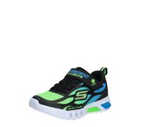 Skechers Flex-Glow DEZLOM, Baskets Garçon, Noir Synthétique/Textile/Bleu & Lime Garniture, 33 EU