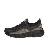 Skechers Baskets Bobs B Flex Fall Sparks pour Femme, Bordure dorée en Tricot Noir, 40 EU