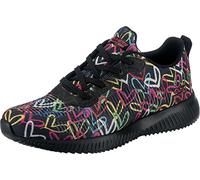 Skechers Femme Bobs Squad Starry Love Basket, Black and Multi Engineered Knit, 39 EU