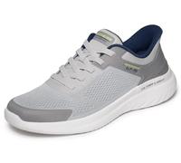 Skechers Baskets Bounder 2.0 pour Homme, Gris/Bleu Marine, 40 EU