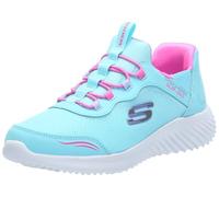 Skechers Baskets Bounder Simples et Mignonnes pour Fille, Turquoise, 2 UK Child