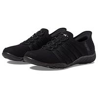 Skechers Baskets Breathe Easy-Roll with Me pour femme, noir, 5.5 Wide