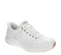 Skechers Femme Contour Foam Golden Hour Basket, White Mesh/Duraleather/Leather/Rose Gold Trim, 36.5 EU