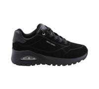 Skechers Baskets Uno Rugged Chillproof pour Femme, Bordure brodée en Daim Noir Duraleather, 37 EU