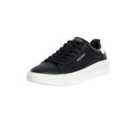 Skechers Baskets Court Break Suit pour homme – Duraleather noir, talon blanc – 43 EU