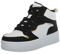 Skechers Baskets Court High-Shine Kicks pour fille, blanc/noir, 4 UK