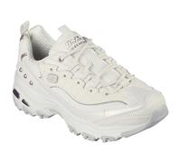 Skechers Baskets D'Lites pour Femme, Garniture Lavande, Cuir dura Blanc, 38 EU