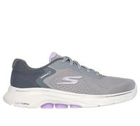 Skechers Baskets de Marche athlétiques Go Walk 7 Cosmic Waves pour Femme, Gris/Lavande, 41 EU