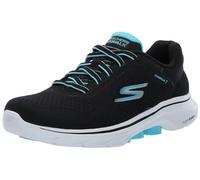 Skechers Baskets de Marche athlétiques Go Walk 7 Cosmic Waves pour Femme, Noir/Turquoise, 42 EU