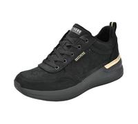 Skechers - Baskets de sport à lacets, compensé 5 cm, plate-forme, semelle en caoutchouc, couleur unie, pour: femme Couleur: BBK Taille:39, noir, 39 EU
