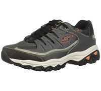 Skechers Baskets de Sport à lacets pour homme Afterburn Mousse à mémoire de forme - gris - charbon,