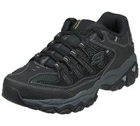 Skechers Baskets de Sport à lacets pour homme Afterburn Mousse à mémoire de forme - noir - noir,