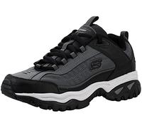 Skechers Baskets de Sport à Lacets pour Homme Afterburn - Noir - Noir/Gris, 45 EU