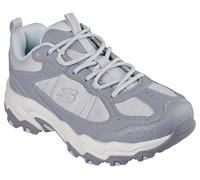 Skechers Baskets d'endurance pour Femme, Textile synthétique Gris avec Bordure Bleue, 37.5 EU