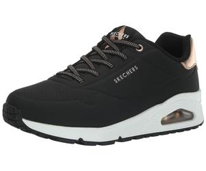 Skechers Baskets d'extérieur Uno-Shimmer pour Femme, Noir/Blanc, 38.5 EU