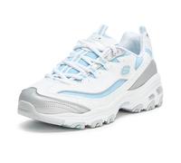 Skechers Baskets D'Lites-Chromatic pour Femme, Blanc/argenté/Bleu Clair, 40 EU
