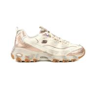 Skechers Femme D'Lites Vintage Vision Basket, Natural Leather/Multi Trim, 38.5 EU