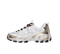 Skechers Baskets D'Lites Vintage VisionSneaker pour Femme, Bordure en Cuir Blanc, 37 EU