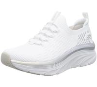 Skechers Femme D'Lux Walker Let It Glow Basket, White Knit/Silver Trim, 36 EU
