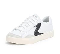 Skechers Baskets Eden LX Slick Talk pour Femme, Blanc Noir Duraleather Garniture Grise, 40 EU