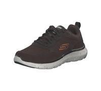 Skechers Baskets Flex Advantage 5.0 pour Homme, Maille Daim Marron Duraleather Bordure Noire, 43 EU