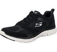 Skechers Baskets Flex Appeal 4.0 Active Flow pour Femme, Maille en Cuir Noir avec Bordure Blanche, 36 EU