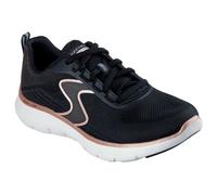 Skechers Baskets Flex Appeal 5.0 Luxe Glow – Femme – Maille noire, bordure or rose, 38 EU