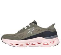 Skechers Femme Glide-Step Altus Basket, Olive Synthetic/Mesh/Pink Trim, 38.5 EU