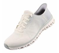 Skechers Baskets Glide-Step Excite pour Femme, Maille Grise Blanc cassé, 38.5 EU