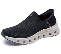 Skechers Baskets Glide-Step Pro Everyday Citizen pour Femme, Bordure Rose en Tricot Noir, 41 EU