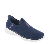 Skechers Baskets Go Walk 6-Fabulous View pour Femme Mains Libres, Bleu Marine, 7.5 Wide