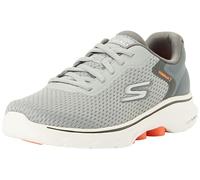Skechers Baskets Go Walk 7 The Construct pour Homme, Textile synthétique Gris et Orange, 43 EU