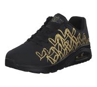 Skechers Femme Uno Golden Heart Basket, Black Durabuck/Gold Mylar Embroidery, 37.5 EU