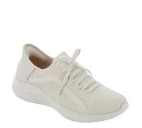 Skechers Baskets Hands Free Slip-ins Ultra Flex 3.0 Brilliant Path pour Femme, Trim en Tricot Naturel, 38.5 EU Large