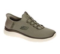 Skechers Baskets haut de gamme Summits mains libres pour femme, vert olive, 41 EU