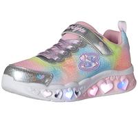 Skechers Baskets Heart Lights-Boogie LoveSneaker pour Fille, Maille synthétique argentée, 3 UK