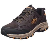 Skechers Baskets Hillcrest pour Homme, Bordure synthétique en Maille de Cuir Marron, 42 EU
