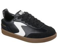 Skechers Baskets Hotshot Junior Varsity pour garçon, Cuir synthétique Noir, Bordure Blanche, 13.5 UK Child