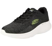 Skechers Baskets Lite Pro Faregrove pour Homme, Tricot Circulaire Noir synthétique avec Bordure Citron Vert, 43 EU