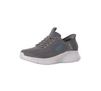 Skechers Baskets Lite Pro Homme – Maille anthracite, bordure bleue – 41 EU