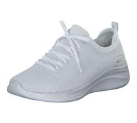 Skechers Femme Ultra Flex 3.0 Let's Dance Basket, Bordure argentée tricotée Blanche, 42 EU