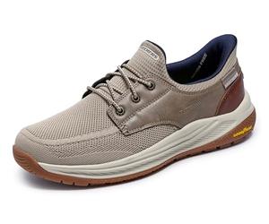 Skechers Baskets Meroe-Alden pour Homme, Taupe, 44 EU