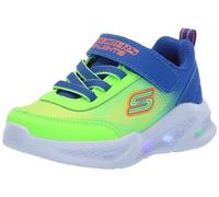 Skechers Baskets Meteor-Lights unisexes pour enfant, Bleu/vert citron, 23.5 EU