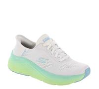 Skechers Max Cushioning Elite 2.0 Solace Baskets à enfiler mains libres pour femme, Blanc/bleu/vert anis, 38 EU